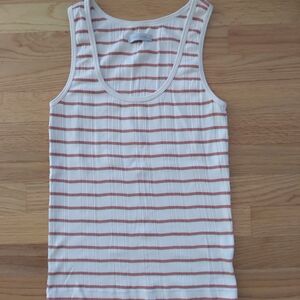 Outerknown Organic Cotton Striped Cropped Tank Top Medium
